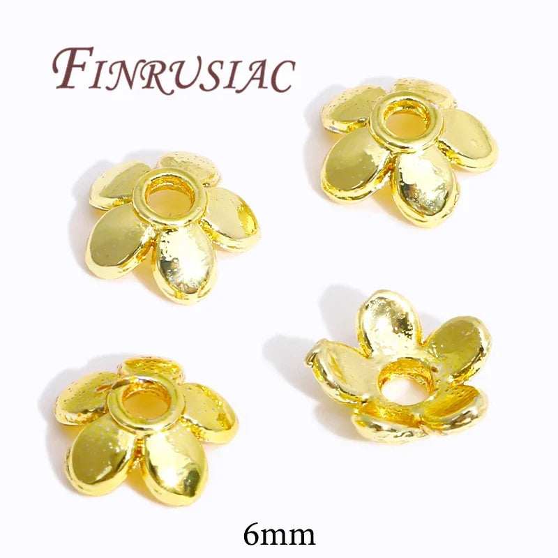 18K/14K Gold Plated Flower Bead Caps – DIY Jewelry Spacers