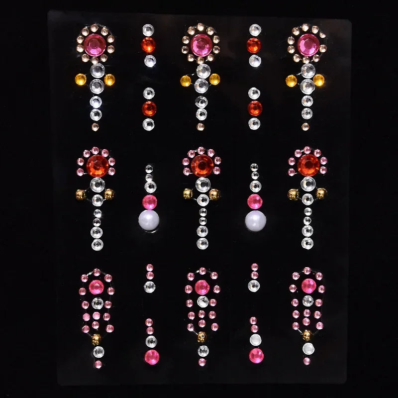 Rhinestone Face & Eye Gem Stickers – 15 Sheets Crystal Body Art