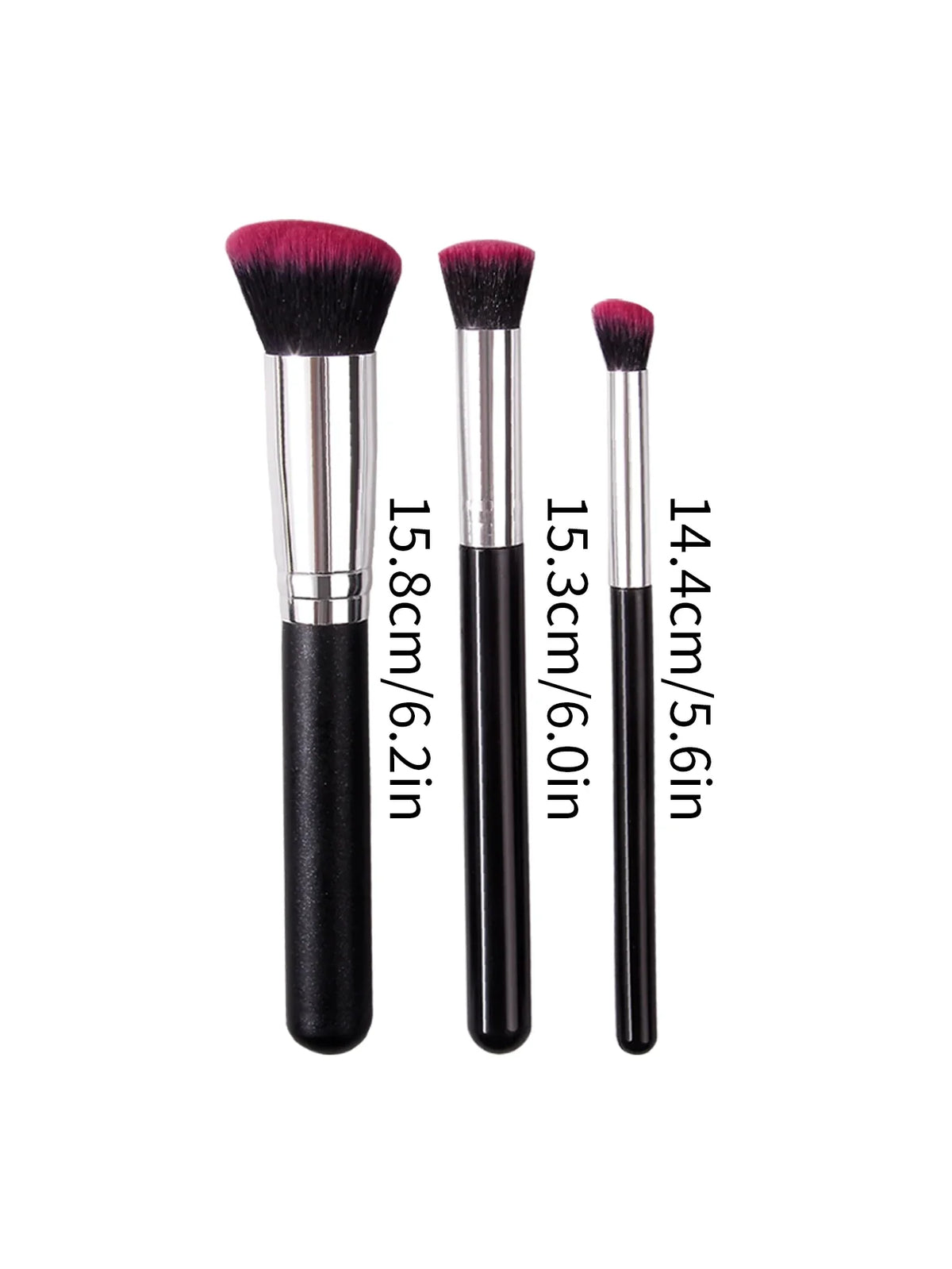 Nixie 3-Piece Foundation Concealer & Contour Makeup Brush Set
