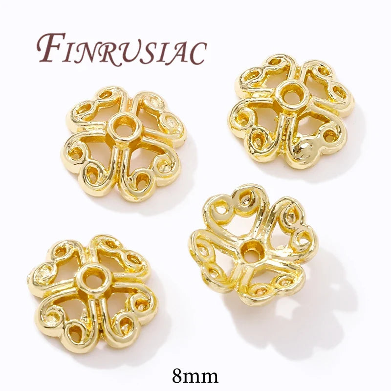 18K/14K Gold Plated Filigree Flower Bead Caps – Jewelry Making