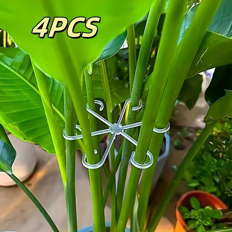 4-Piece Plant Stem Support Clips – Bamboo & Branch Fixator