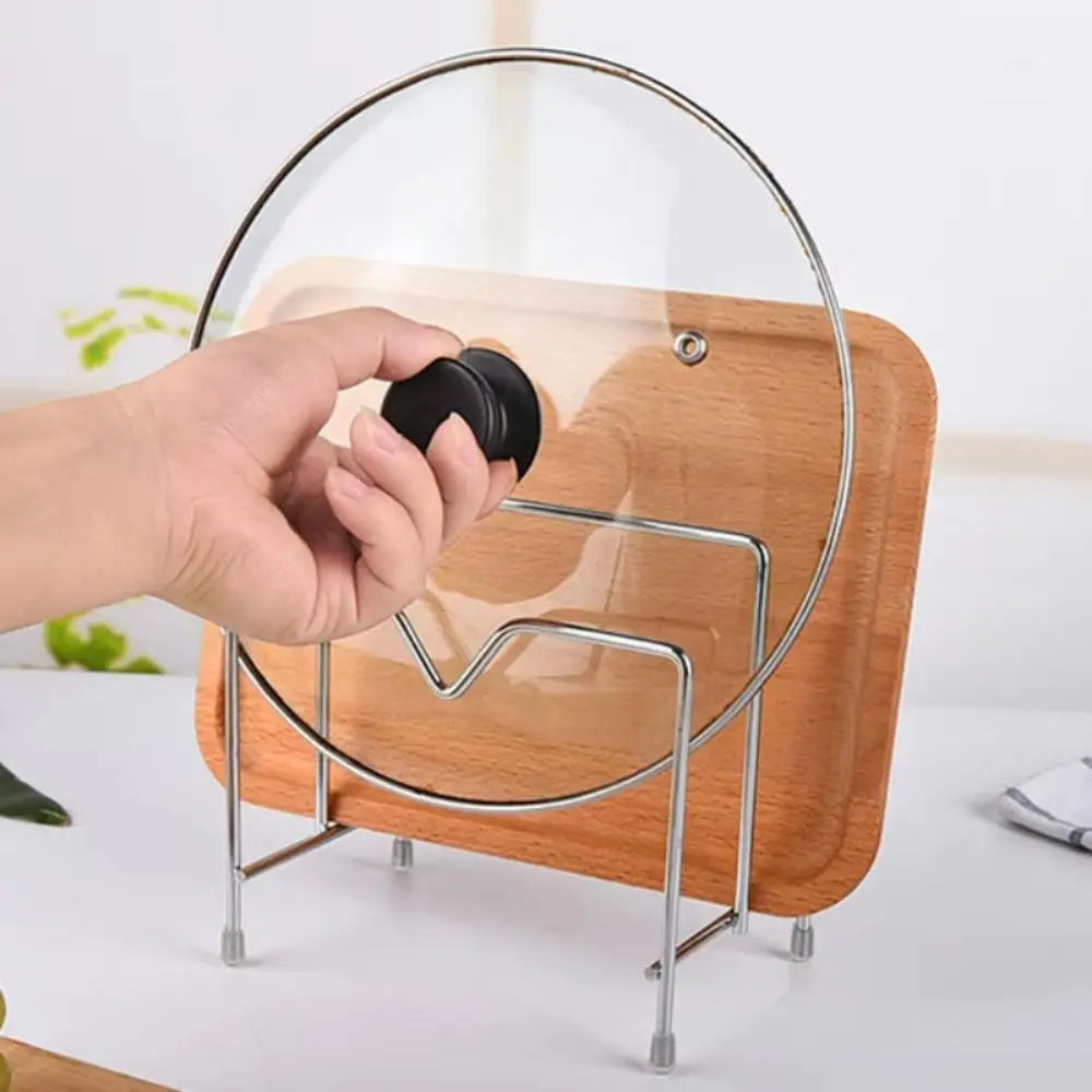 Stainless Steel Cutting Board & Pot Lid Holder Organizer