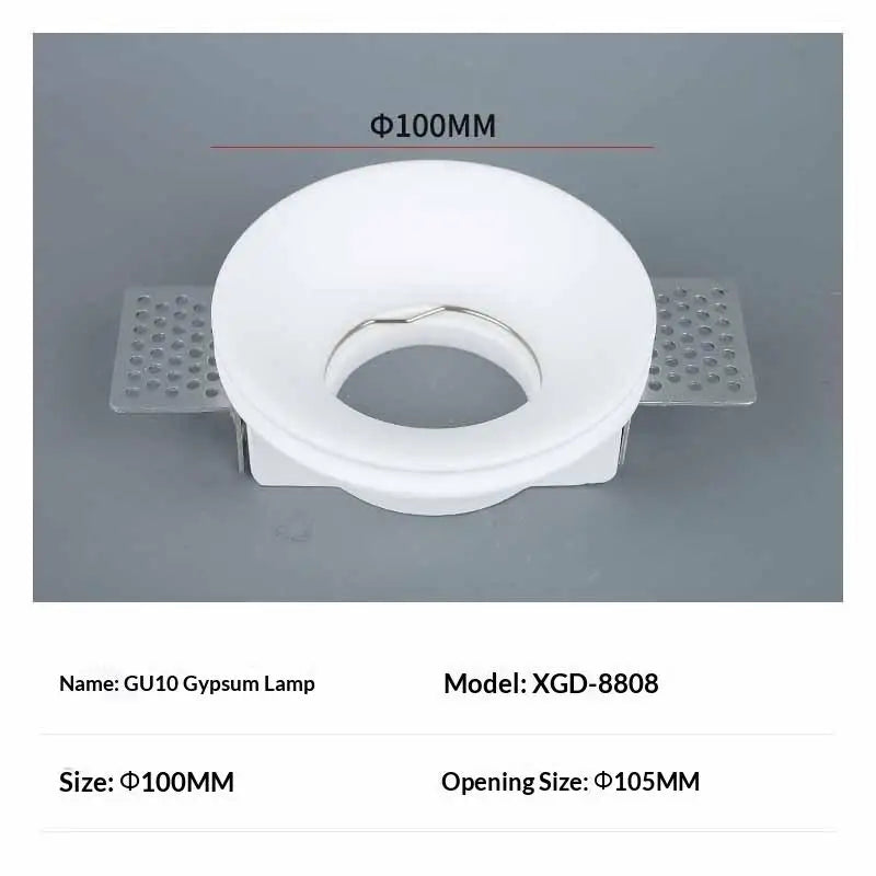 Recessed Gypsum Ceiling Downlight GU10 LED Borderless Frame