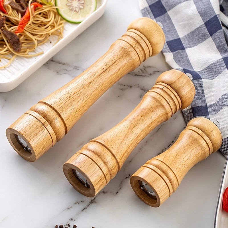Wooden Pepper & Salt Grinder Mill – Ceramic Core, 3 Sizes