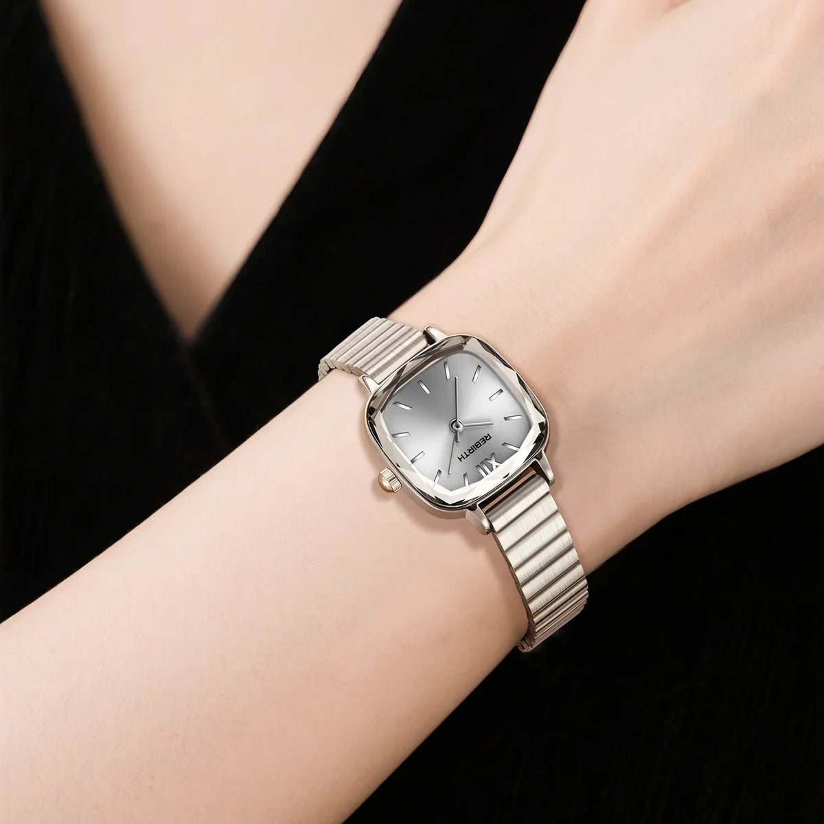 REBIRTH Women's Small Square Quartz Watch – Minimalist Style