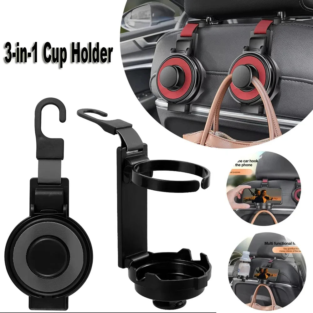 3-in-1 Car Cup Holder Air Vent Mount & Phone Organizer