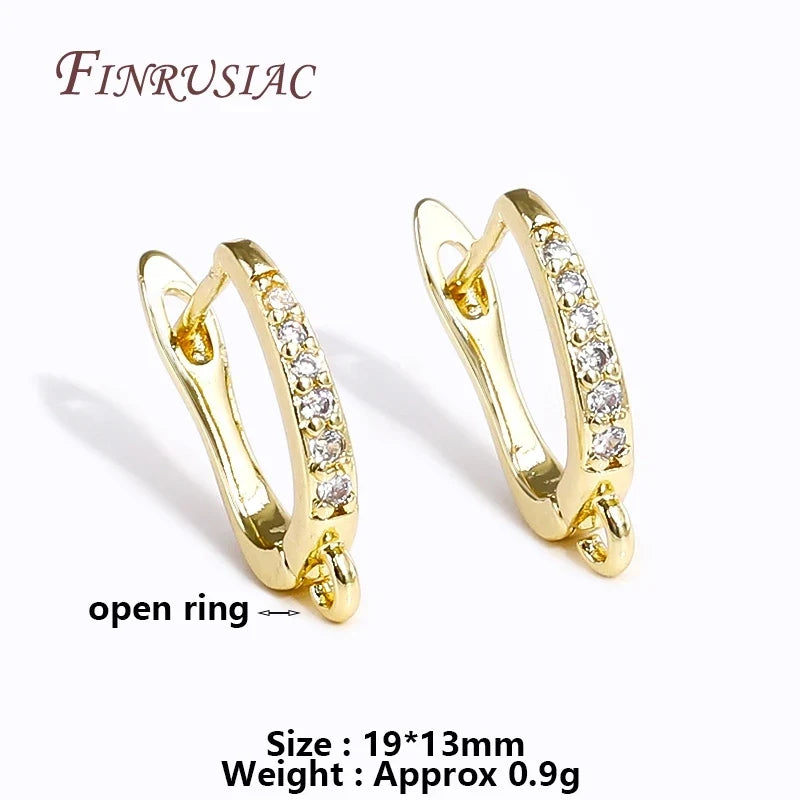 18K Gold Plated Zircon Earring Hooks – DIY Drop Earring Findings