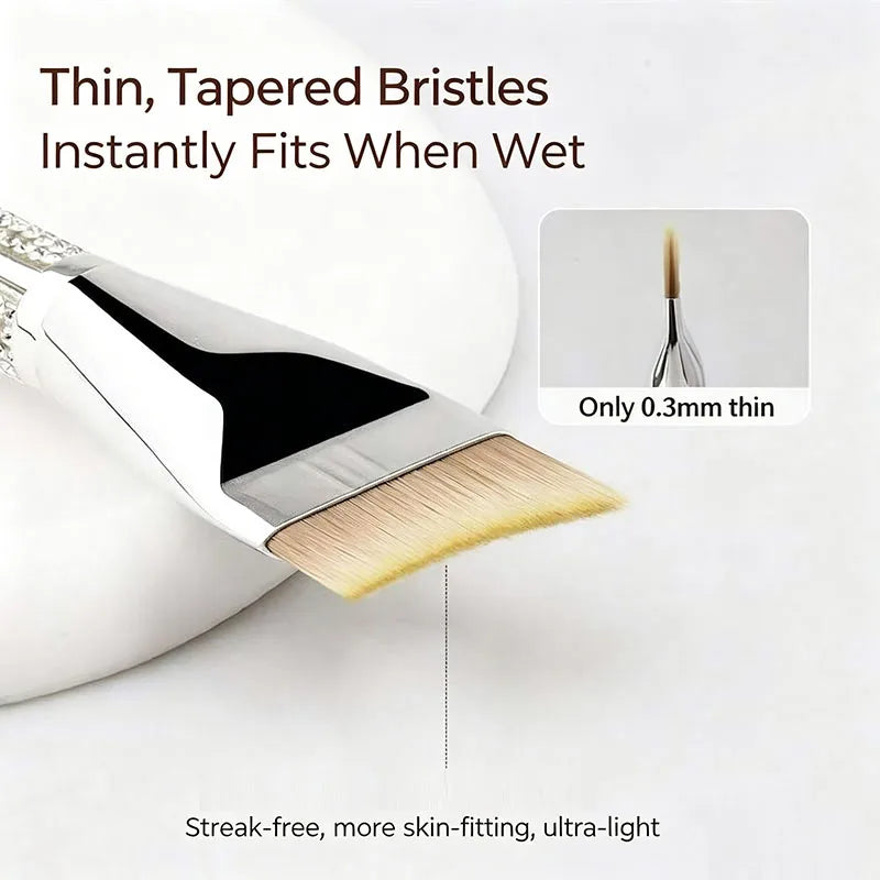 Ultra Thin Crescent Foundation Brush | Rhinestone Handle