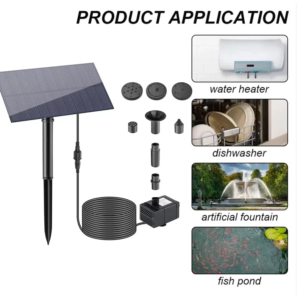 Solar 5W Fountain Pump Kit with Panel & Garden Stake