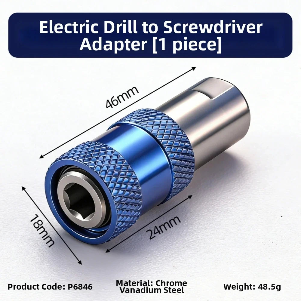 6.35mm Hex Quick-Release Drill Bit Adapter | Keyless Converter