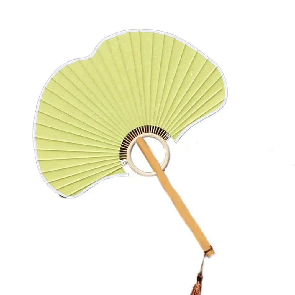 Vintage Rice Paper Ginkgo Round Fan – Chinese Style Décor