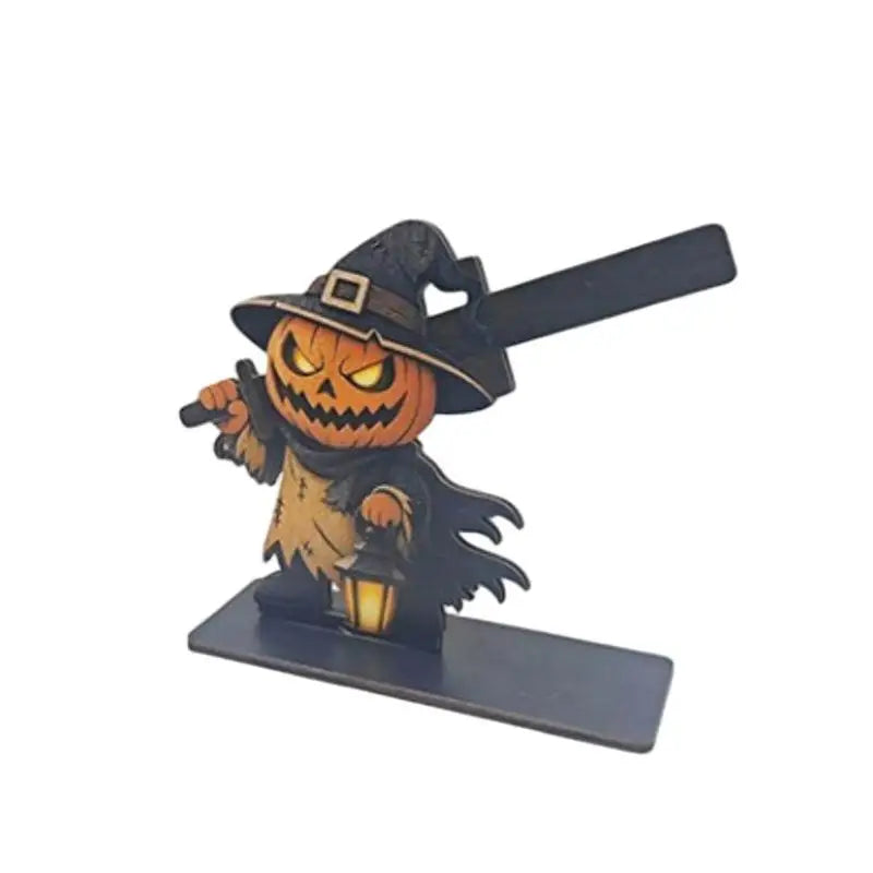 Wooden Grim Reaper Skeleton Ornament – Halloween Tabletop Décor