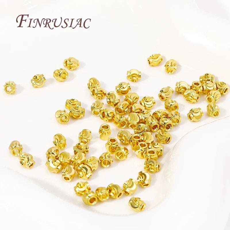 Lantern Spacer Beads 18K Gold Plated Brass – DIY Jewelry