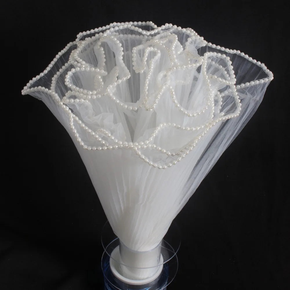 Pearl Wave Lace Mesh Flower Wrapping Yarn 28cm x 4 Yards