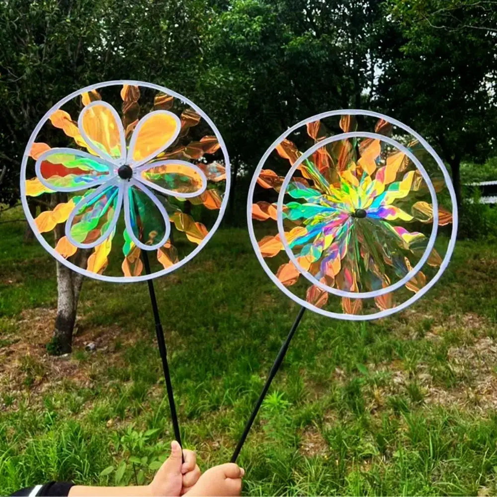 Sunflower Windmill Garden Spinner – Double Layer Laser Pinwheel