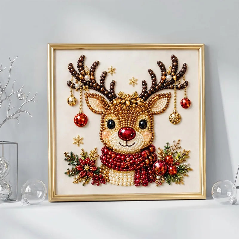 Christmas Diamond Painting Kit with Frame | DIY Pearl Bead Art