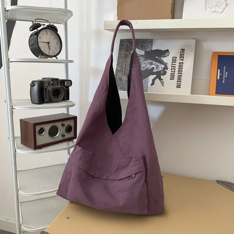 Harajuku Dumpling Shoulder Bag – Large Casual Nylon Hobo Bag
