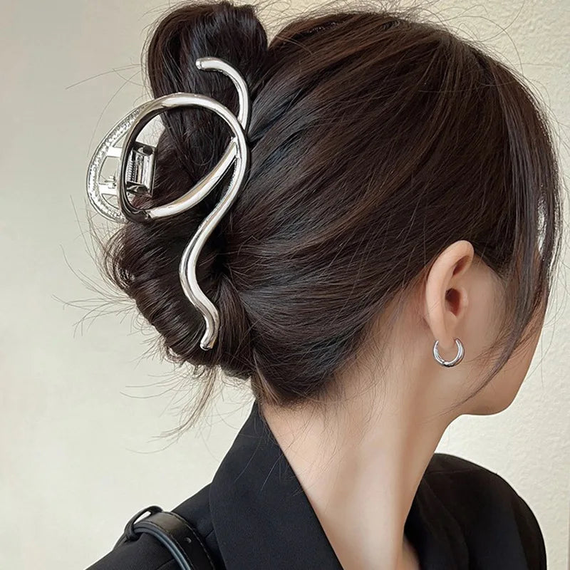 Metal Geometric Hair Claw Clips – Korean Style Barrettes Women