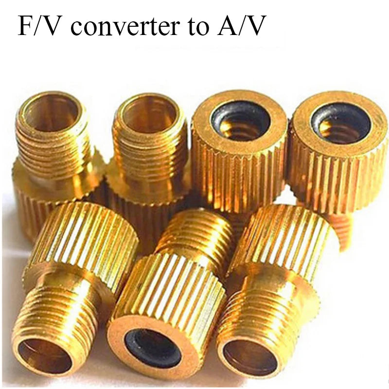 5-Pack Presta to Schrader Valve Adapter | Copper Bike Converter