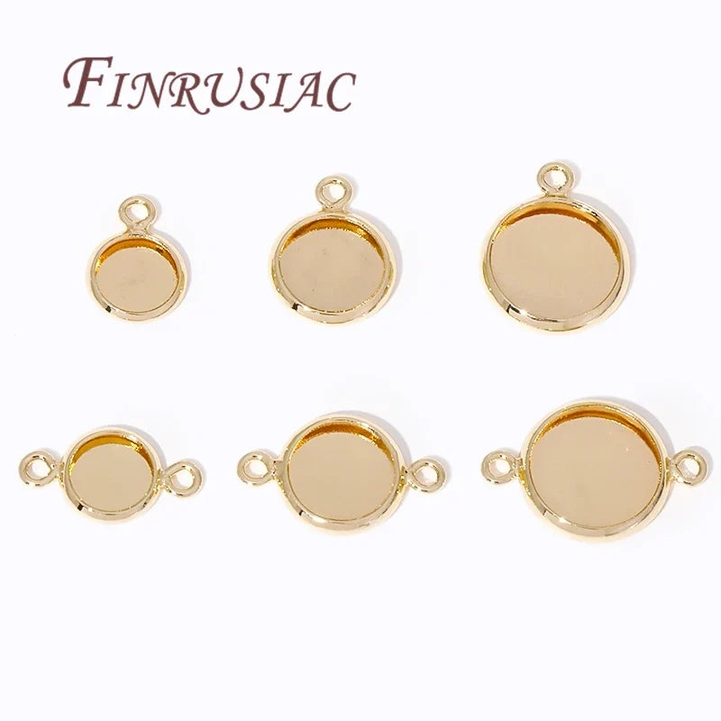 Gold-Plated Cabochon Bezel Blank Trays 6/8/10mm | DIY Jewelry