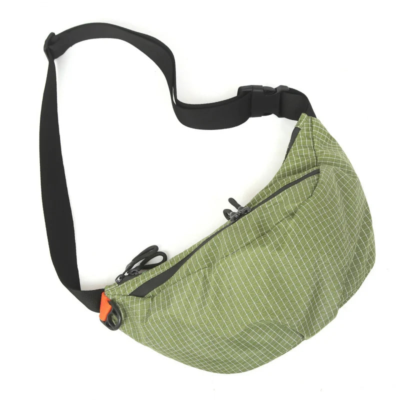 Plaid Canvas Dumpling Bag – Large Crossbody Shoulder Bag