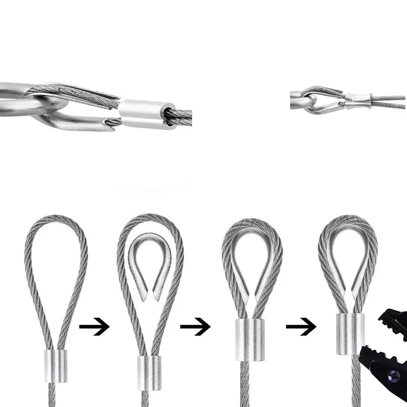 Shade Sail Hardware Kit – 304 Stainless Steel & 30M Wire Rope