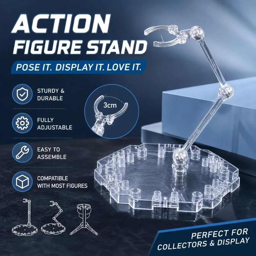 Transparent Gundam Action Figure Display Stand – PVC 1/144