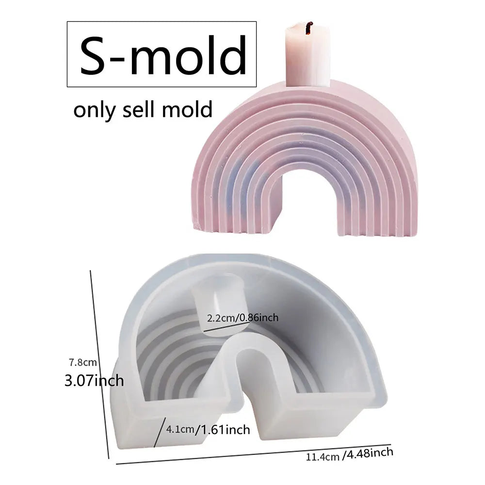 Silicone Candle Mold – Cake Slice, Rainbow Arch & U-Shape