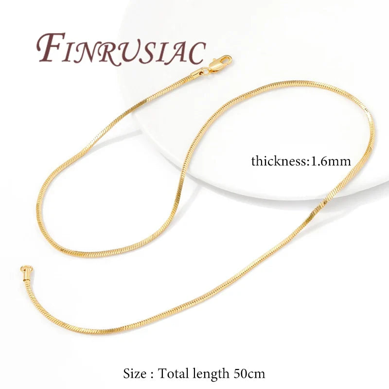 18K Gold Plated Snake Chain Necklace 50CM – Unisex DIY Jewelry