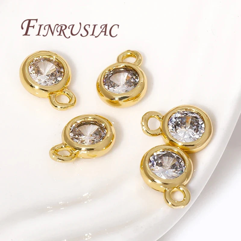 18K Gold Plated Brass Zircon Pendant Charms – DIY Jewelry Findings
