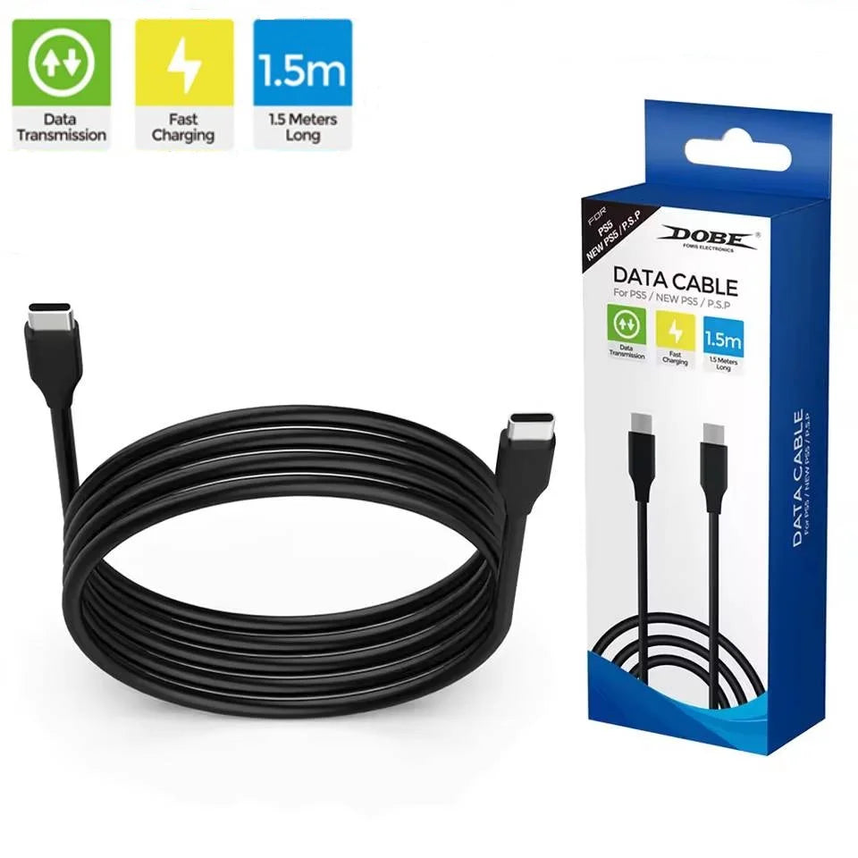 USB-C Cable for PS5, Xbox & Nintendo Switch – 1.5M Fast Charge