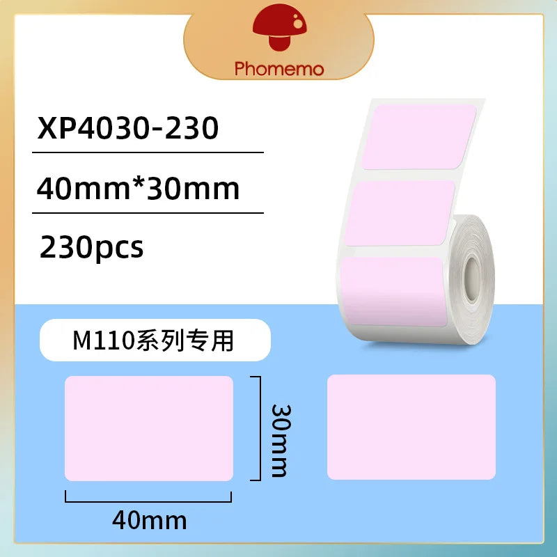 Phomemo M110/M200 Self-Adhesive Thermal Label Paper Stickers