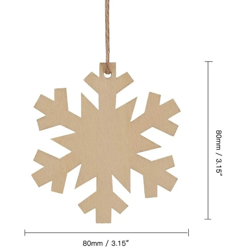 10-Pack Paintable Wooden Christmas Ornaments – DIY Wood Slices
