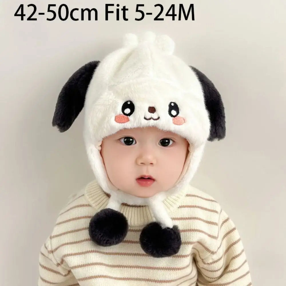 Soft Fluffy Baby Winter Knit Cap with Cartoon Ear Protection
