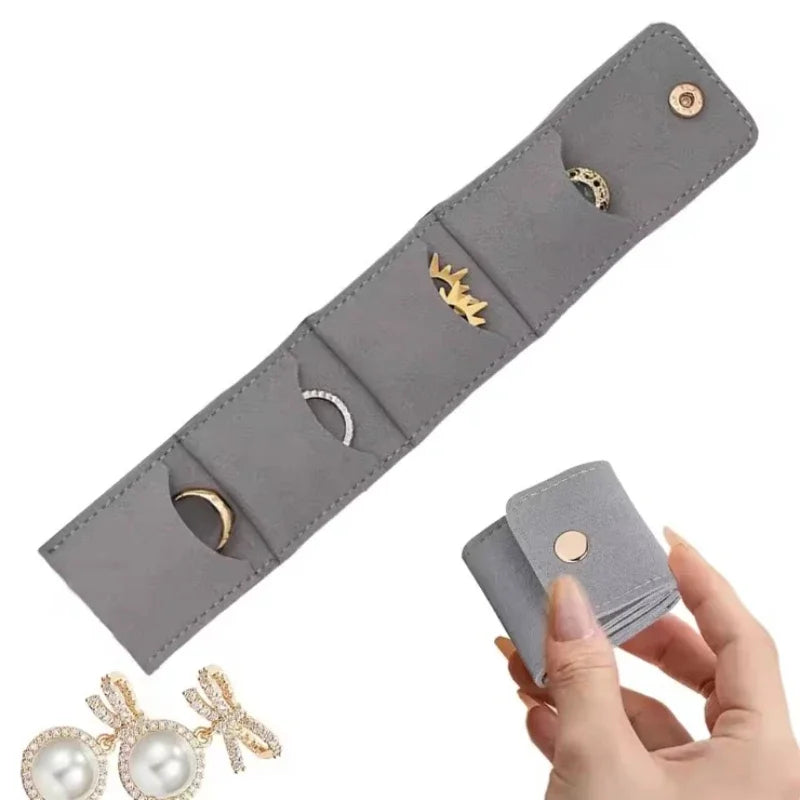 4-Compartment Portable Mini Travel Jewelry Organizer Bag