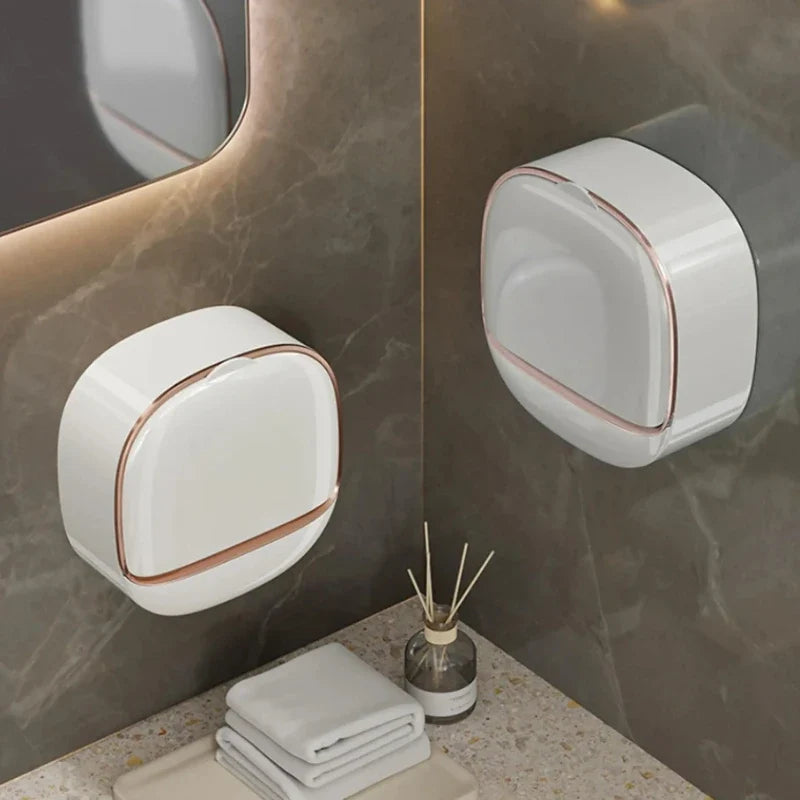 Wall Mounted Soap Dish with Lid & Drainage | Bathroom Soap Holder