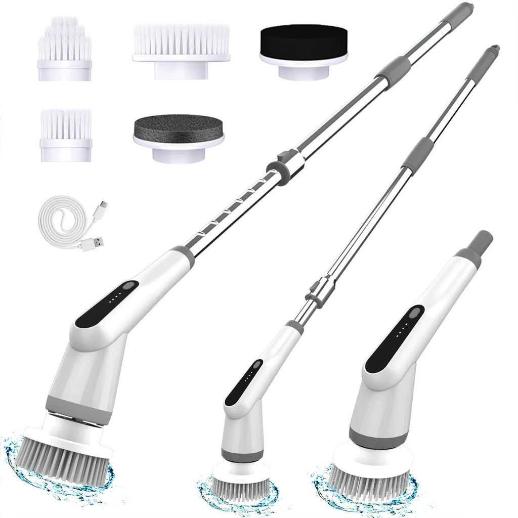 Electric Spin Scrubber – Rechargeable Long-Handle Cleaning Brush