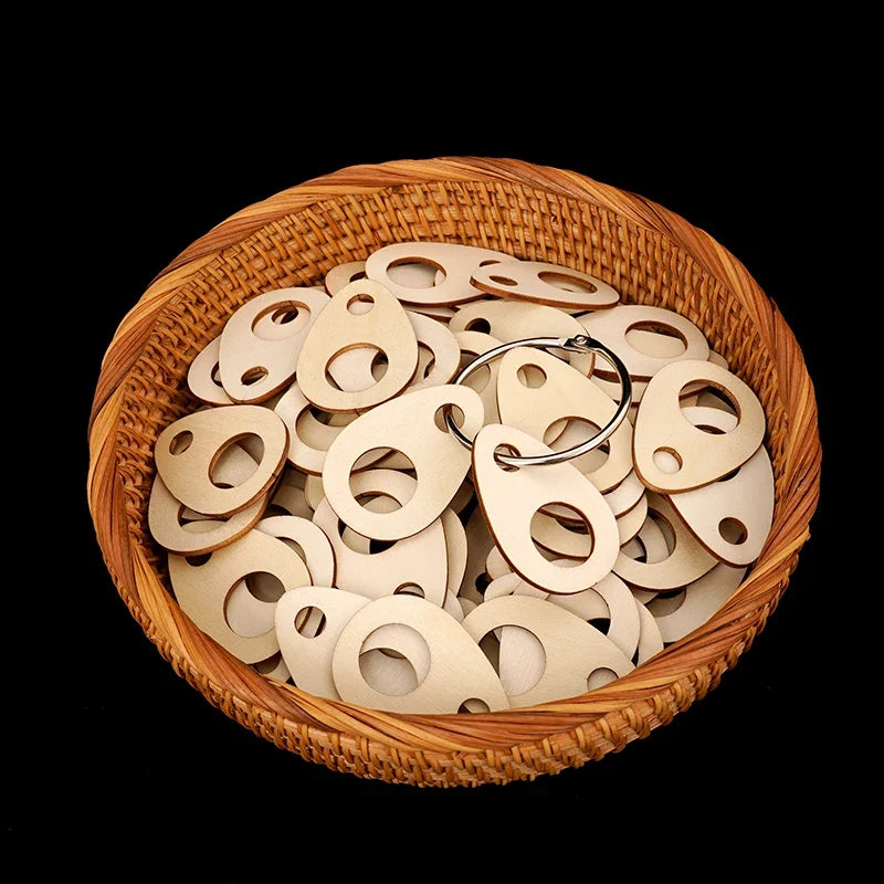 100Pcs Wooden Teardrop Cross-Stitch Thread Organizer Spools