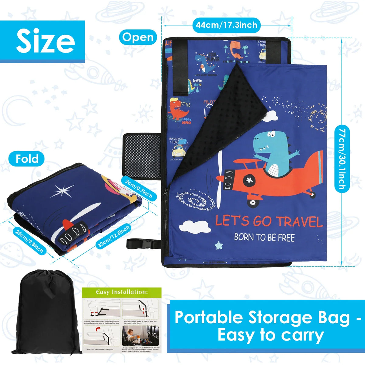 Toddler Airplane Seat Extender & Footrest Travel Bed