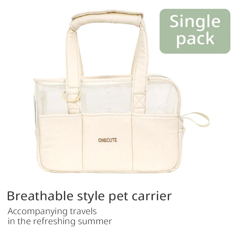 Breathable Cotton Pet Carrier Bag for Cats & Small Dogs