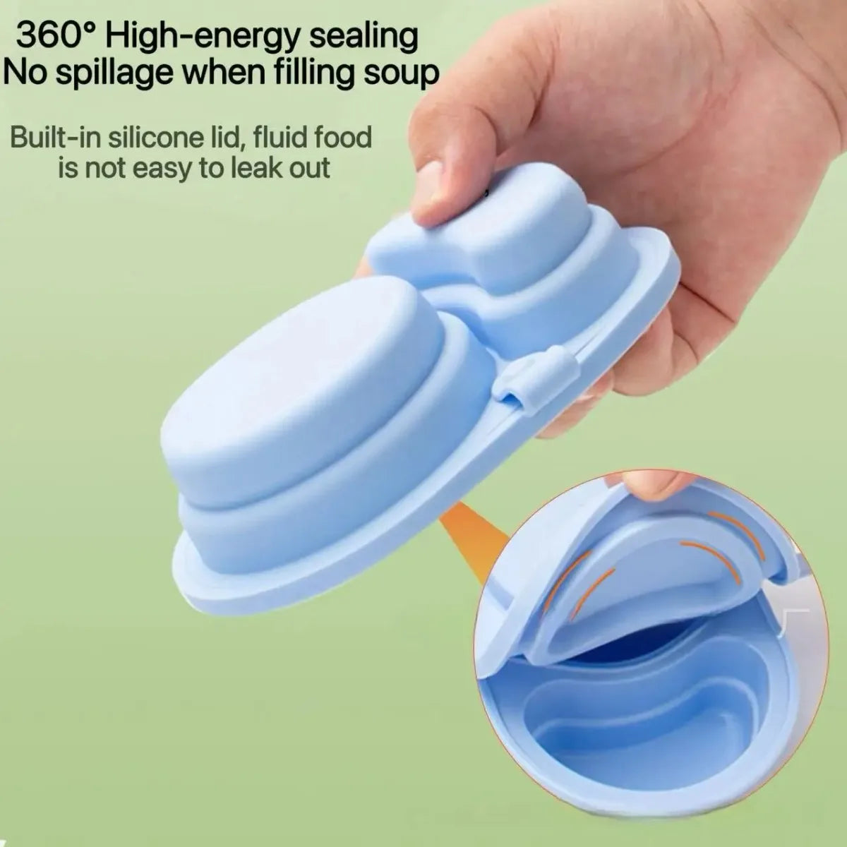 Silicone Dual Compartment Snack Box – Leakproof & Reusable