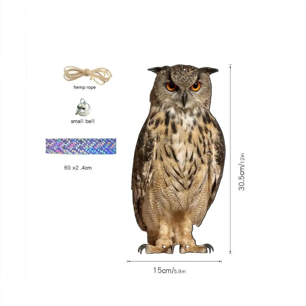 Owl Scarecrow Bird Repeller Wind Chime with Bells – Waterproof