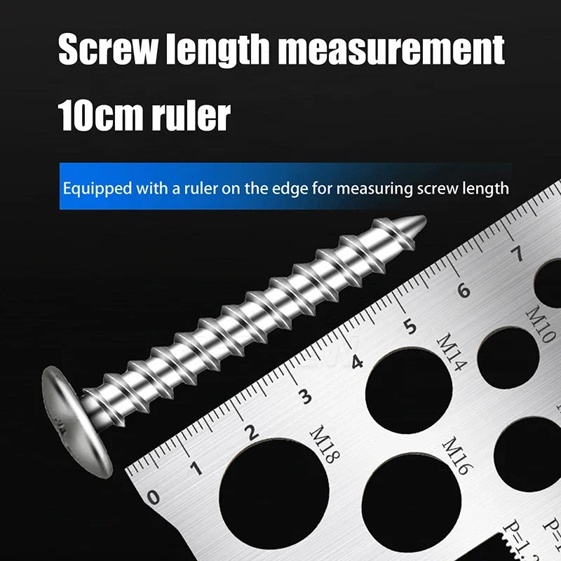 Stainless Steel Thread Pitch Gauge for Screws Bolts & Nuts