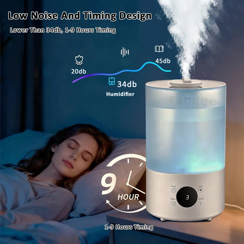 Raugee 4L Cool Mist Humidifier | Dual Spray & Night Light
