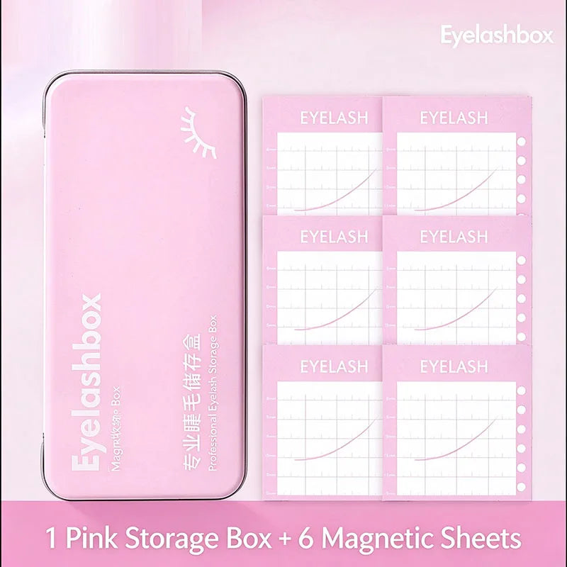 Magnetic Eyelash Extension Storage Box with 6 Lash Tiles