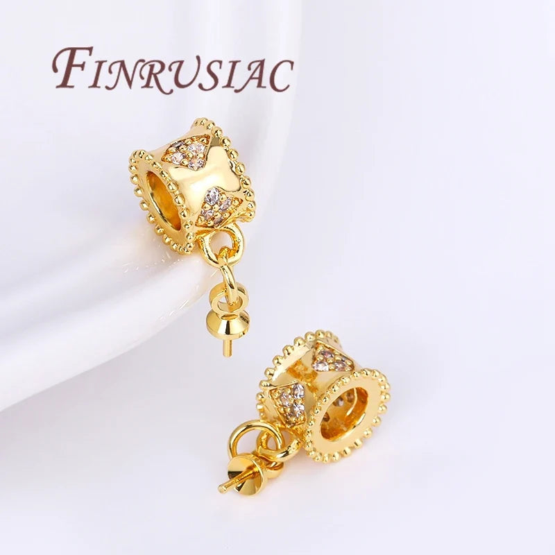 18K Gold Plated Pearl Pendant Charm – DIY Jewelry Supplies
