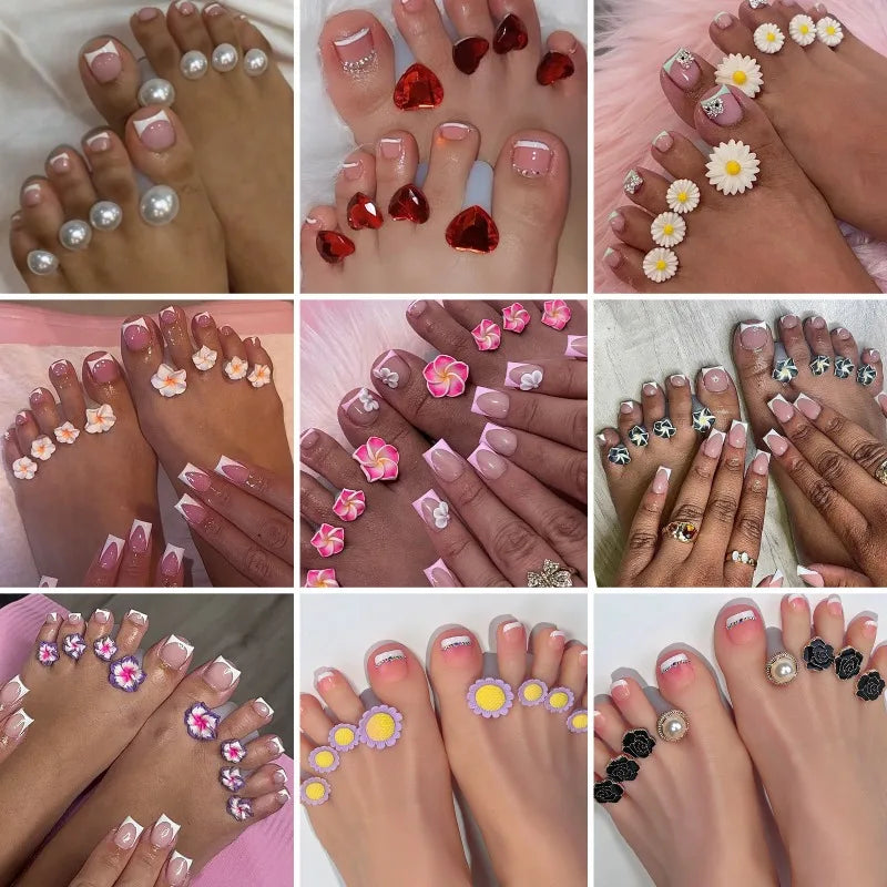 8-Piece Silicone Flower Toe Separators for Pedicure | Nixie