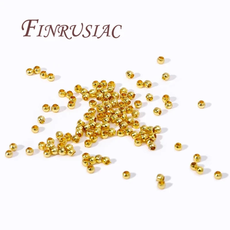 18K Gold Plated Crimp Beads 2mm–4mm | Stopper Spacer Findings