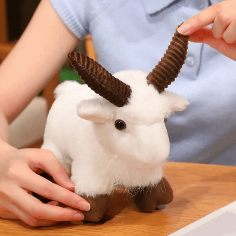 Realistic Big Horn Goat Plush Stuffed Animal Toy | 20cm & 26cm