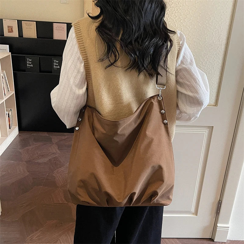 Large Canvas Shoulder Bag for Women | Casual Commuter Tote